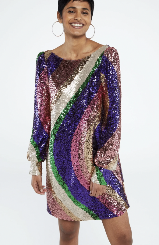 FABIENNE CHAPOT - Robe courte sequins multicolore - C03349