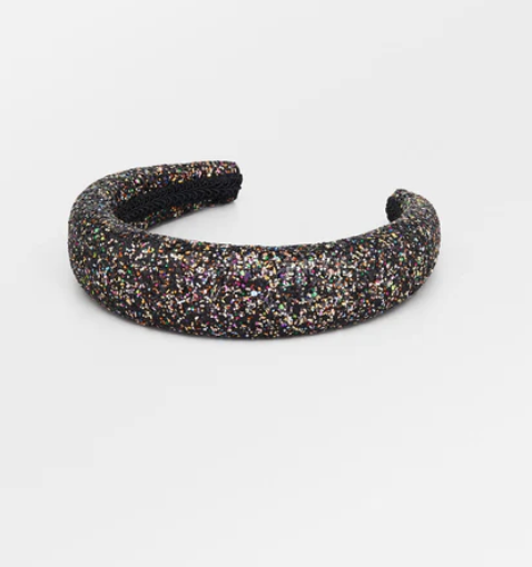Headband paillettes noires et multicolores - A1147