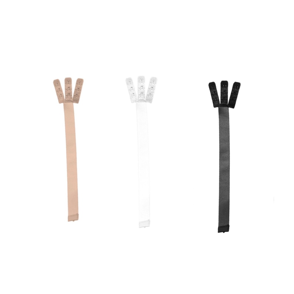 Pack de 3 Bretelles dos-nu pour soutien-gorge - Low Back Straps – 3-Hook – 3 Colors/Pack Beige, Black & White