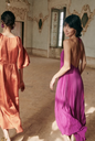 SEZANE - Robe longue imprimée LAYLA Fuchsia  - C03052