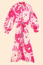 FARM RIO - Pink Tropical Groove - Robe Midi - Rose et Blanc  - C03168