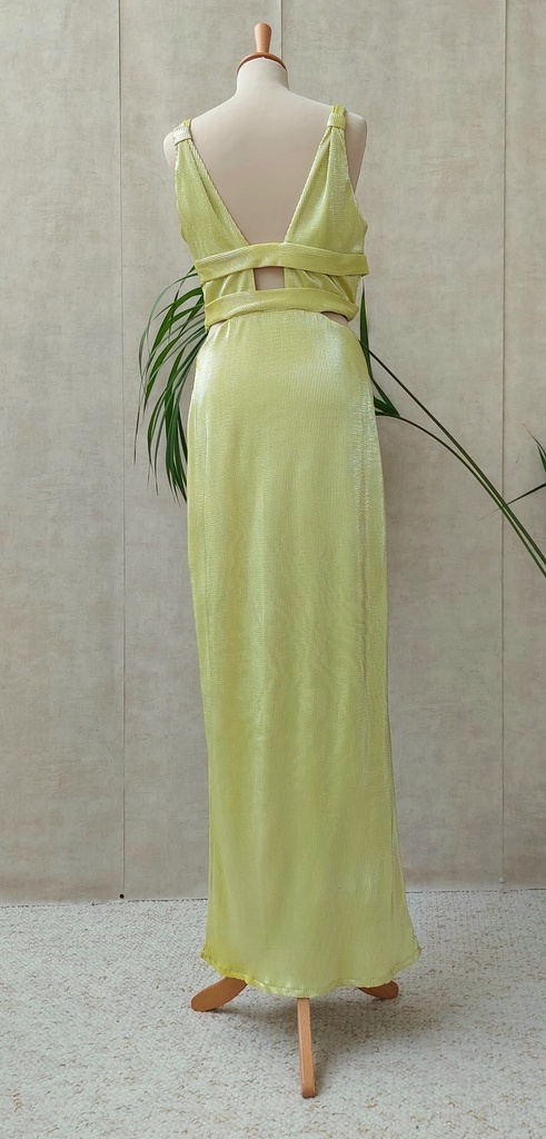 LADY PIPA - Robe longue jaune irrisée  - C03284