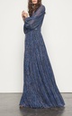 BASH - Robe longue bleu lurex  - C03500