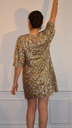 SEZANE - Robe courte dorée  - C03538