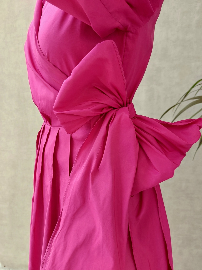 CAROLINA HERRERA - Robe longue rose fuschia  - C03541