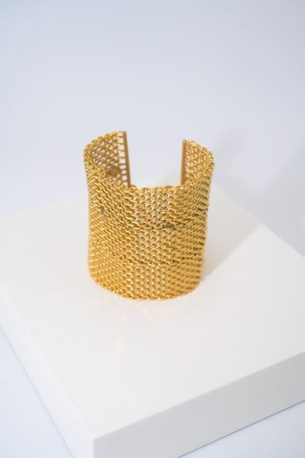 LOC - Bijoux - Bracelet années 20 large doré  - A1112