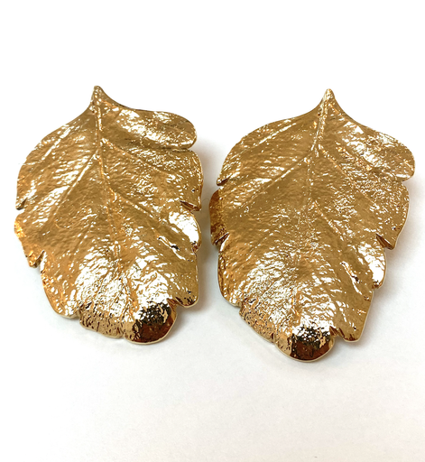 [A1021] LOC - SEZANE - Bijoux - Boucles d'oreilles feuilles dorées - A1021