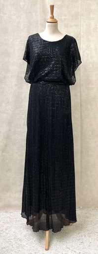 [C01861] Robe Midi noire irisée - T46 - C01861