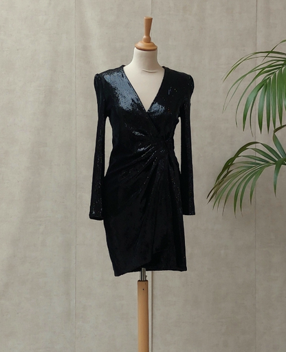 [C01980] MAJE - Robe courte noire  - C01980