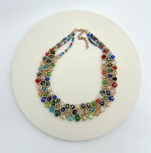 [A1351] LOC - Bijoux - Collier perles multicolores - A1351
