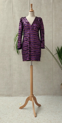 [C02984] Aniye by - Robe courte sequins mauves - C02984