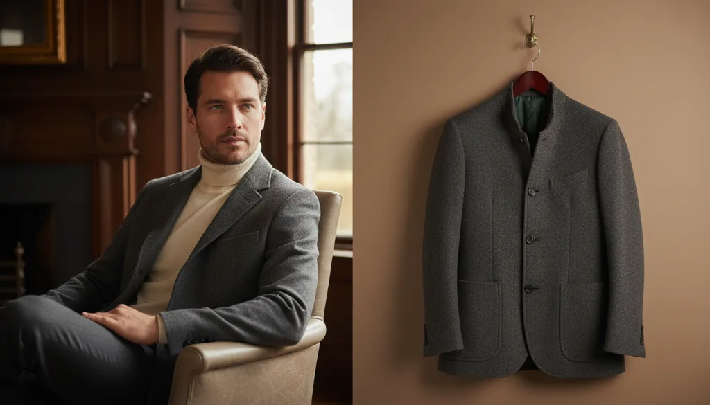 découvrez notre veste d'intérieur homme au style anglais, alliant élégance et confort pour un look sophistiqué et détendu à la maison.